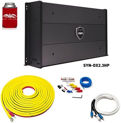Wet Sounds SYN-DX-2.3HP SYN-DX Series Marine Amplifier & Stinger 7-Meter 4-Gauge Amplifier Wiring Kit w/RCAs