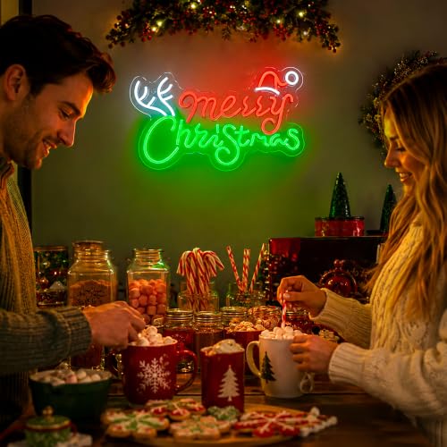 Image of Merry Christmas Neon Signs for Wall Decor, Christmas Led Sign