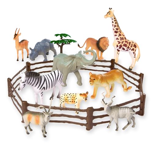 TERRA by Battat – Dschungelwelt – Dschungeltierfiguren & Zubehör – 60-Teile Spielzeug-Tier-Eimer für Kinder – Wildes Tier Spielzeug – Löwen, Gorillas, Zebras, Giraffen und mehr – 3 Jahre +