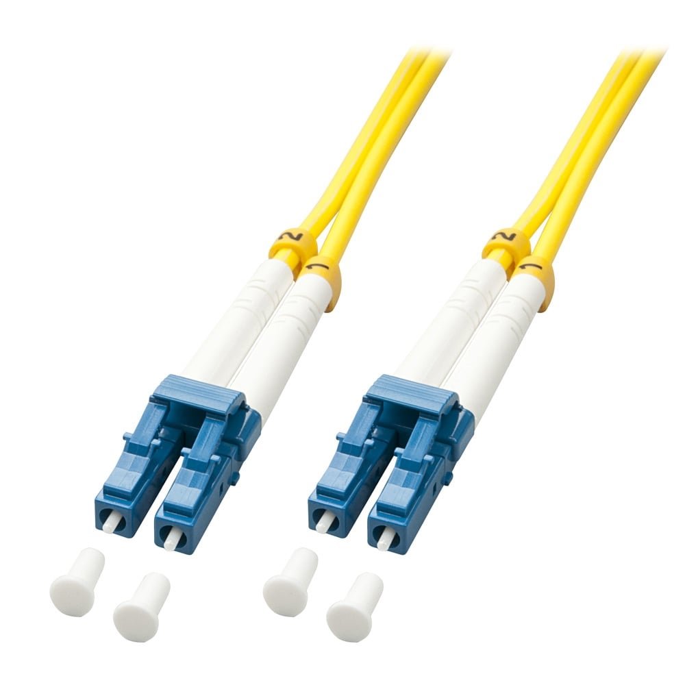 Câble à fibres optiques duplex OS2 LC/LC jaune de 10m Roline