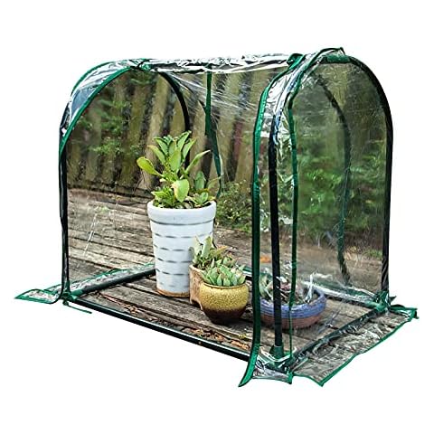 TIAVNTD 27.6 x 19.7 Inch Portable Grow Greenhouse Tent,Outdoor Mini Garden Greenhouse With Zipper Openings Flower House Gardening Backyard Cover