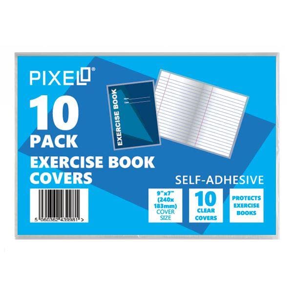 Clear 9x7 Exercise Book Covers Self Adhesive Sheets (Pack of 10)