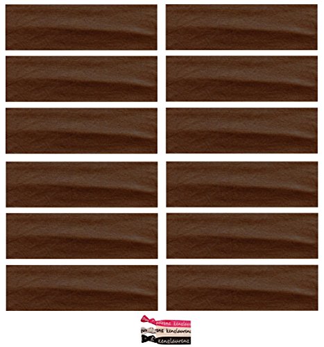 Kenz Laurenz Soft and Stretchy Elastic Cotton Headbands, (Pack of 12) - Brown