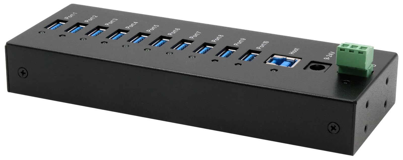 EX-11230HMS 10 Port USB 3.2 Gen 1 HUB Din-Rail Kit und Wand VIA VL811+ Chipset