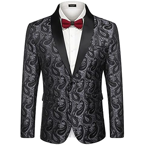 Coofandy Mens Floral Tuxedo Jacket for Events Cover