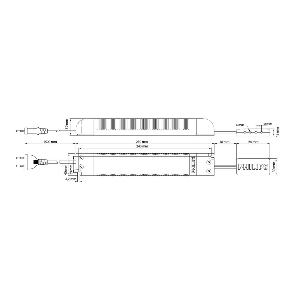 Philips, trasformatore LED 100-2500 mA 60 W 24 V DC PP tensione costante trasformatore alimentatore alimentatore di rete