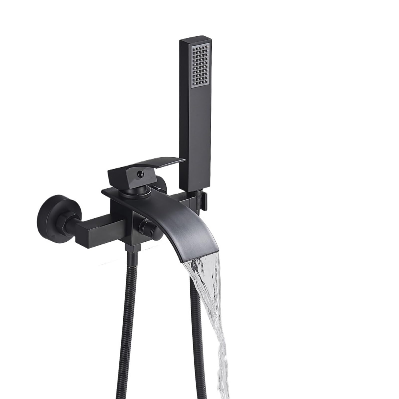 Rubinetto a cascata per vasca da bagno con doccetta – Miscelatore monocomando rubinetto da parete per vasca da bagno – Apparecchio da bagno elegante e funzionale