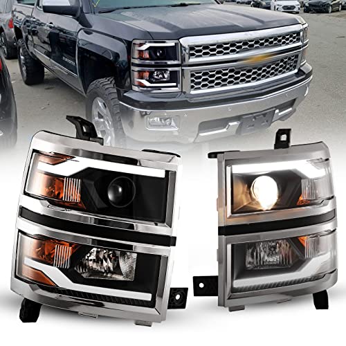 WOLFSTORM Headlight for 2014 2015 Chevy Silverado 1500, 2014 2015 Chevy Silverado 1500 Headlight Replacement