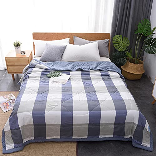 MGWYE Summer Cool Edredón Casa Hoja de Cama Hojas para niños Recién Nacido Edredón Aire Acondicionado Manta (Color : BLU, Size : 200 x 230cm)