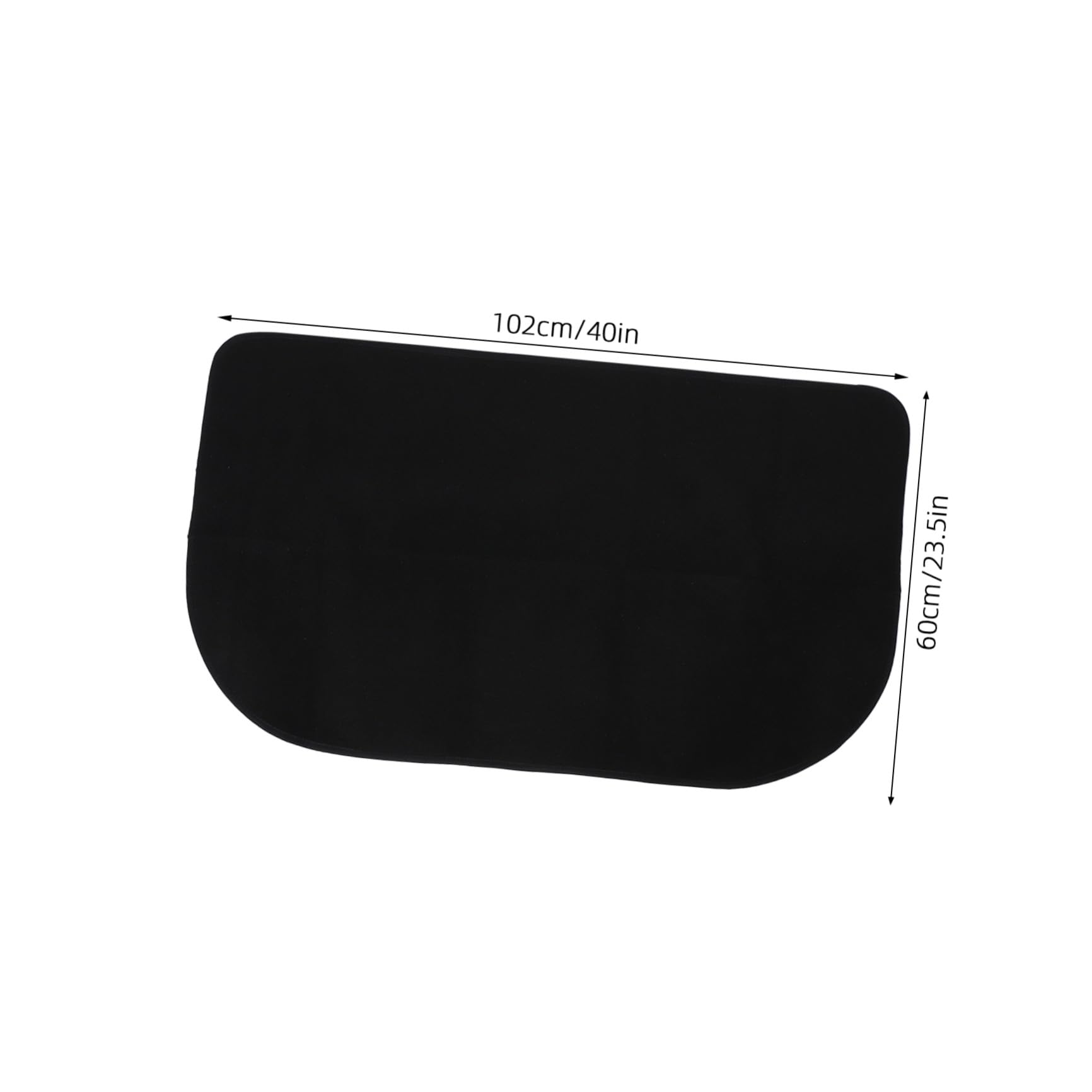 Tappeto Ignifugo per Caminetto Mezza Luna 40x60 Cm in Poliestere e Pvc Resistente al Calore per Protezione Pavimento Interno ed Esterno Inverno