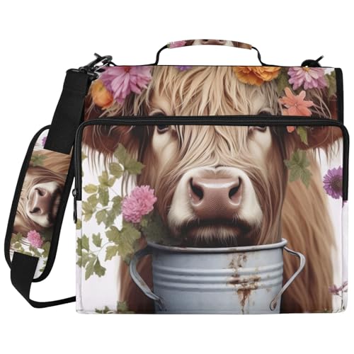 Sac de rangement à 3 anneaux pour ordinateur portable classeur beige