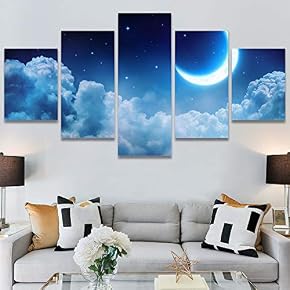 SIGNWIN 5 Panel Canvas Wall Art Modern Art...