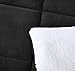 Chezmoi Collection 3-Piece Micromink Sherpa Reversible Down Alternative Comforter Set (King, Black)
