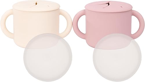 WeeSprout Recipientes para aperitivos, tazas de silicona de grado alimenticio, tapas a prueba de derrames para niños pequeños y bebés, tapas de WeeSprout Recipientes para aperitivos, tazas de silicona de grado alimenticio, tapas a prueba de derrames para niños pequeños y bebés, tapas de