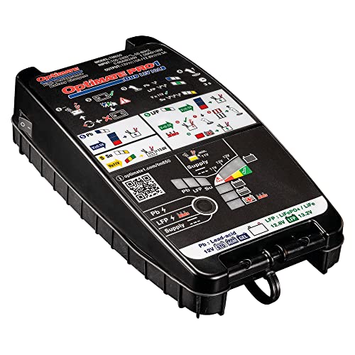Tecmate OptiMate PRO-1 DUO 11-Step 12V/12.8V High Performance Battery Saving Charger, Tester, and Maintainer, Black