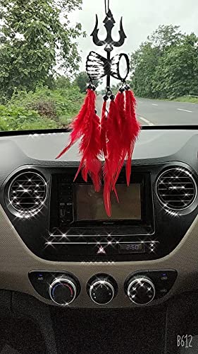 Image of Spiritual Car Hanging Accessories: Elevate Car, Home, and Office Decor with Divine God Elegance (Shiva Trishul)