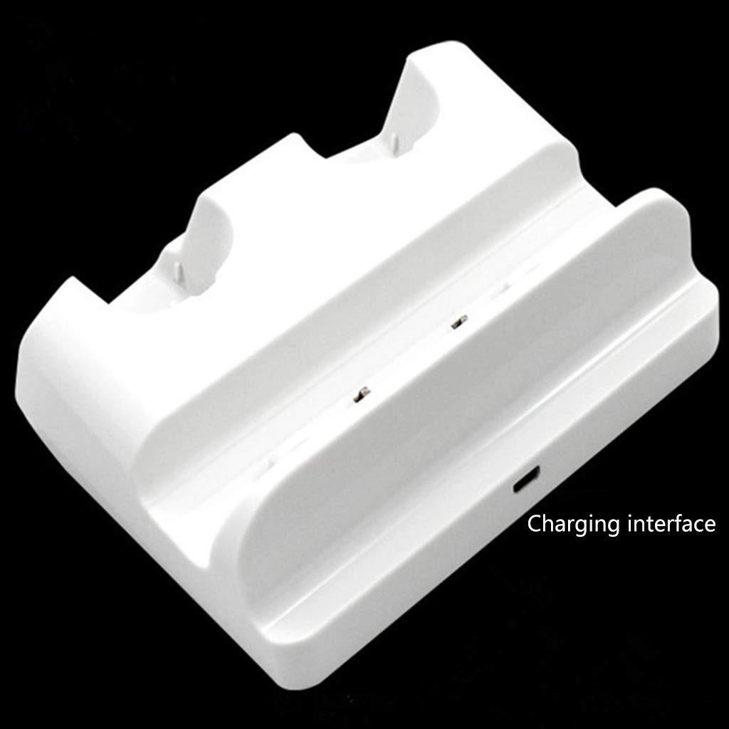 geneic Stazione di ricarica Dock Stand Charger per Wii Remote Controller per Wii U Gamepad con batterie e cavo di ricarica USB