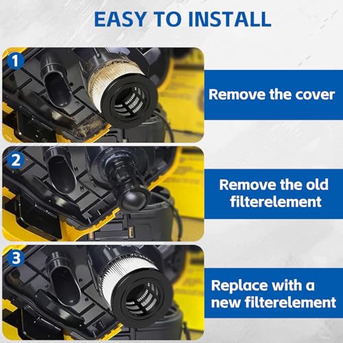Image of 4 PCS DC5151H HEPA Filter Compatible With DEWALT DC515 DCV517 Vacuum | Replacement Compatible With DEWALT Wet Dry Vacuum DC5151H DC515 DCV517 DCV517B-with 2 Brushes DC5151H Vacuum HEPA Filters