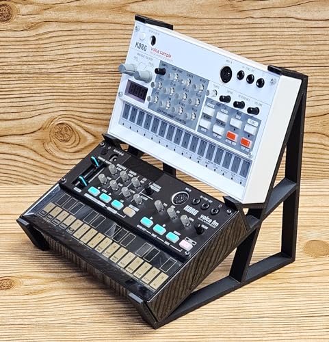 The Analog Source 2 Tier Black Desktop Stand for Korg Volca Beats Bass FM Keys Nubass Loop Sample...