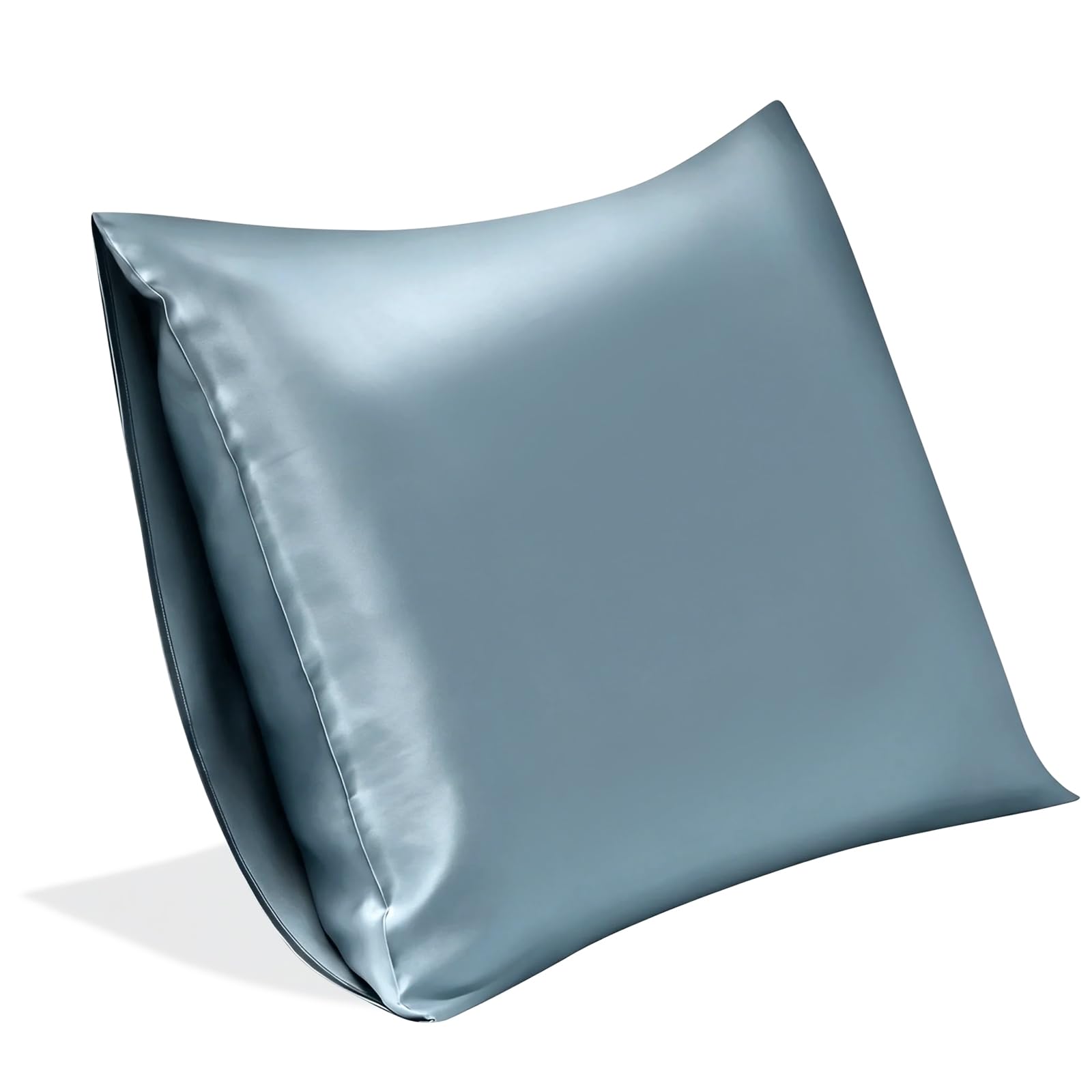 SILKTALE 100% Mulberry Silk Envelope Pillowcase for Hair and Skin Without Zipper,19 Momme Grade 6A,1pc,Ash Blue,Standard Size 50x65 cm — image 1