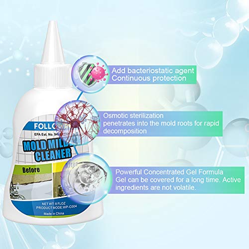FOLLOWIN Mold and Mildew Stain Remover Gel Household Professional Instant Home Cleaner for Tiles Grout Sealant Bath Sinks Showers - Thumbnail 7