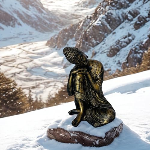 Image of Decorative Buddha Figurine | Resin Idol for Home, Temple & Office | Spiritual Gift for Peace, Luck & Prosperity