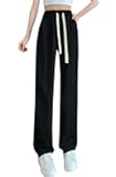 Women's Straight Wide Leg Pants with Drawstring