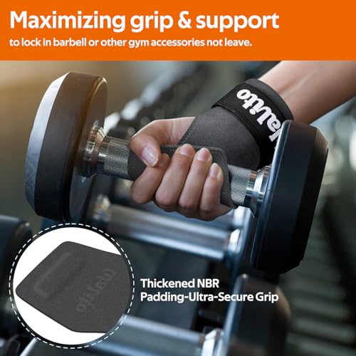 Image of Weight Lifting Wrist Strap,Double Layer Leather Wrist Wraps with Neoprene Padding for Weightlifting & Deadlifts - Adjustable Gym Straps for Men & Women