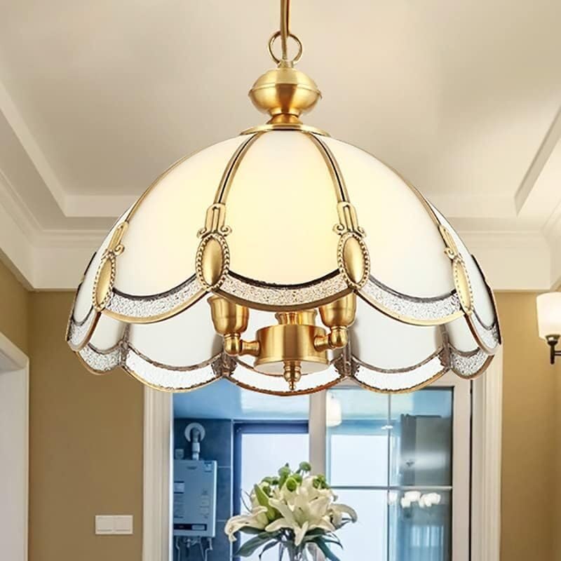 Plafonnier suspendu en cuivre avec abat-jour en verre luminaire rétro américain intérieur