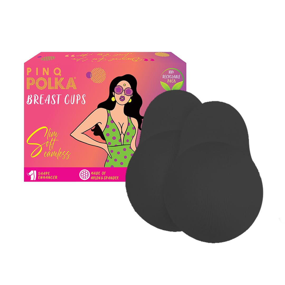 PINQ POLKA Reusable Silicone Bra Lift Cup for Women|Stick on|Invisible |Breast Lift cups |Skin- Friendly Adhesive|Up To 12 Hrs Sticking Capacity|Reusable Cloth Bag