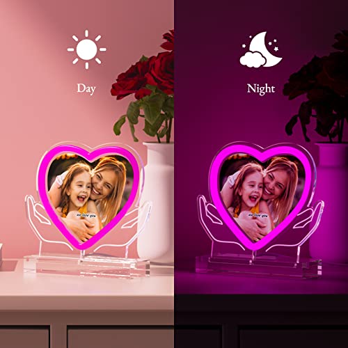 Bemaystar Personalized Gifts For Her, Custom Heart Night Light With Picture, Customized Valentine's Day Gifts For Boyfriend Girlfriend Couple Men Women #TOP1