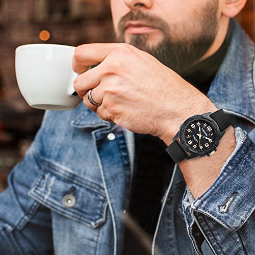 100M Waterproof Watch for Swimming, Easy Read Unisex Analog Watch, Second Hand Diver Analog Watch Men, 45mm Diameter4