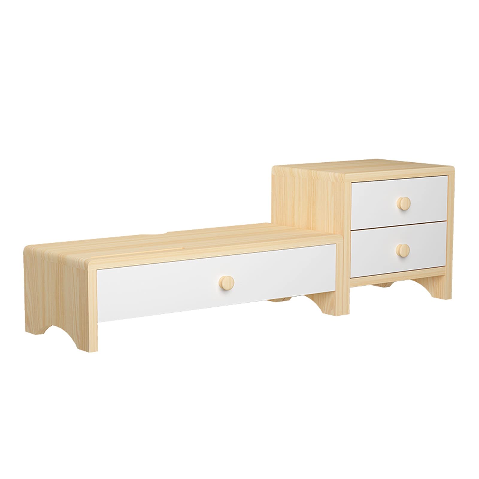 Caja de almacenaje Organizador de escritorio de almacenamiento de oficina de madera con 3 cajones de escritorio archivador para el hogar Artículos de arte de oficina Caja de almacenamiento plegable