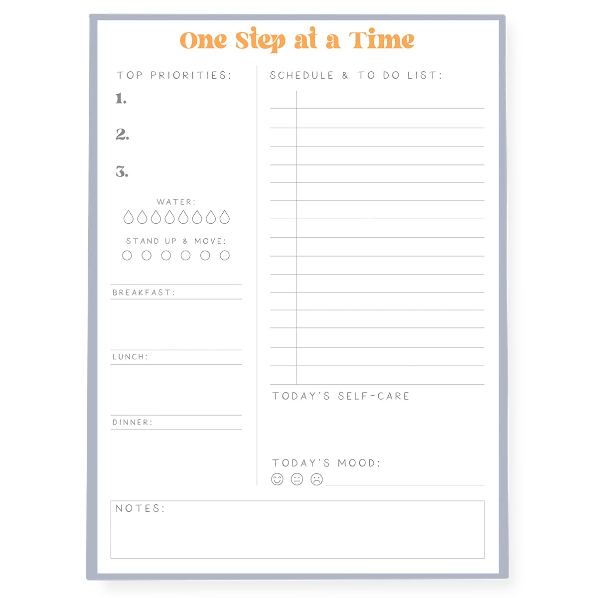 Graphique Self Care To-Do List Notepad | 150 Tear-Away Sheets | Task Planner | Daily Organizer | Memo Writing Pad | Priority Checklist | Undated | 6” x 8”