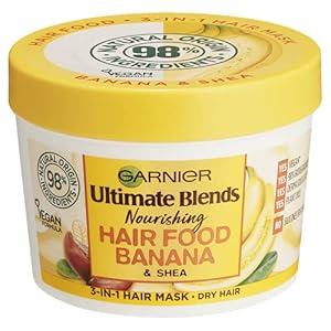 Garnier Ultimate Blends Hair Food, Banana 3-in-1 Dry Hair Mask Treatment, 390ml
