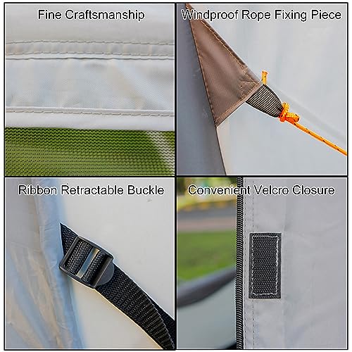 Tenda gonfiabile per camper, tenda pieghevole per portellone posteriore, installazione rapida in 3 minuti, autoportante, 380 x 180 cm, con borsa per il trasporto, tessuto Oxford 210D impermeabile e