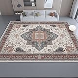 Alfombra Salón 180 x 250 cm Suave Antideslizante Pastel geométrico Retro Dormitorio, Comedor Pasillo Alfombra Rectangular Lavable a máquina Gris Rosa