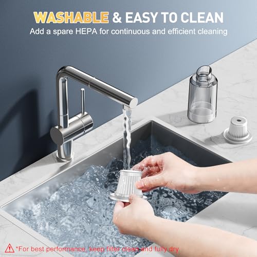 Image of KMM Handheld Car Vacuum Cleaner, 9000PA Vacuum Cleaner & Air Duster, 120W High Power Vacuum Portable Cordless, Hand Held Vacuum Rechargeable with Multi-Nozzles & LED Light for Home, Car, Office