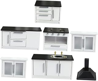 Hohopeti 1 Conjunto De Utensílios De Cozinha Simulados Móveis De Madeira Móveis Em Miniatura Decoração Em Miniatura Móveis De Madeira Móveis De Casa Em Miniatura Armário De Ilha De