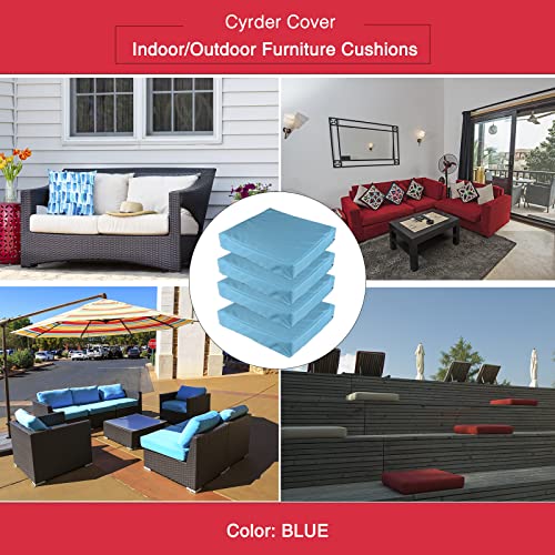 Cyrder Patio Cushion Covers, Outdoor Cushion Replace Covers, Fade Resistance In Sunlight, Sofa/Chair/Lounge/Loveseat Covers, Uv Protection, Dust & Water Proof, 24X22X4 Inch, Navy Blue 4 Packs #TOP2