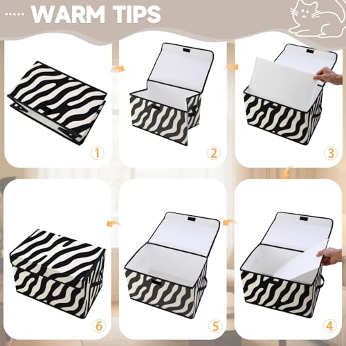 Image of Stackable Storage Bins with Lids,Closet Organizers Fabric Box for Home and Office,Blanket Clothes Organizers,Under Bed Storage Containers 3 Pack