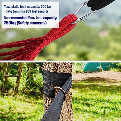 Anyoo Garden Cotton Hammock Comfortable Fabric Hammock With Tree Straps For Hanging Durable Hammock Up To 660Lbs Portable Hammock With Travel Bag,Perfect For Camping Outdoor/Indoor Patio Backyard #TOP1