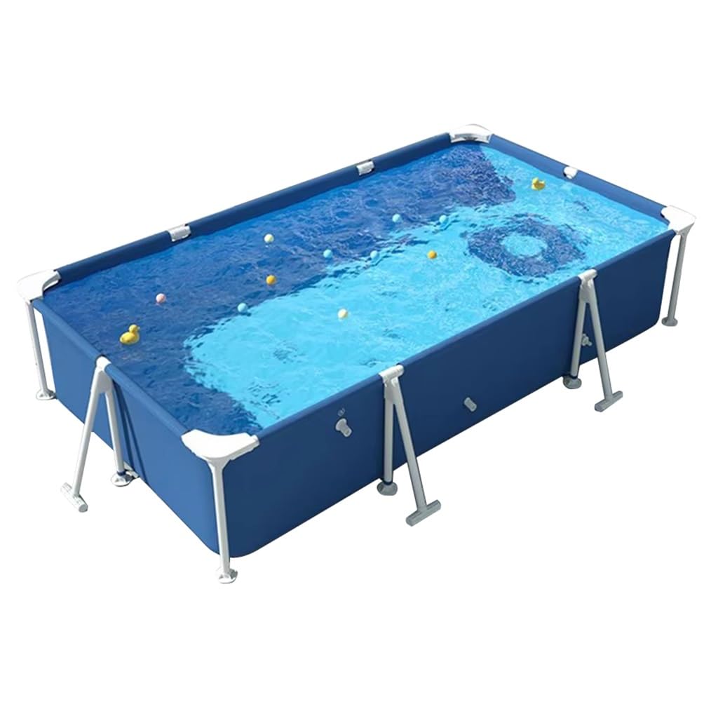 120-300cm Acciaio Pro Piscina Piscina Piscina Da Esterno Rettangolare Con Struttura In Metallo Piscina All'aperto Studenti E Adulti Grande Piscina Per Bambini(300 * 201 * 66cm)