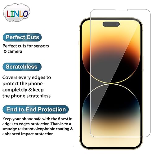 Image of Tempered Glass Screen Protector Compatible for Apple iPhone 14 Pro Max with Full Screen Coverage; Except Edges and Easy Installation Kit(Transparent), Pack of 1