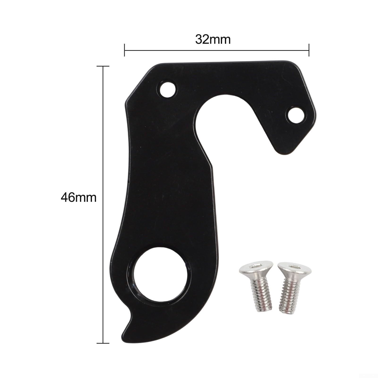 Forcellino deragliatore posteriore BMC SLRO1, TE02-TE04, in lega di alluminio, lavorato a CNC, 46 × 32 × 8 mm, nero, con 2 viti di fissaggio