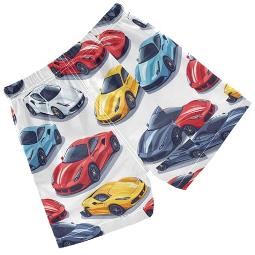 Pigsaly Boys' Swim Board Shorts Yellow Green Black Red Blue Sportcar Boy's Swim Trunks Kids Swimwear S2