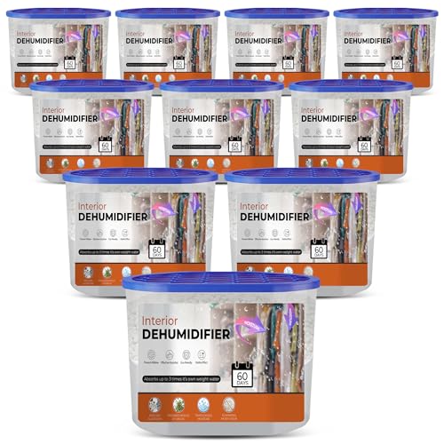 Lot de 10 déshumidificateurs 500 ml - Absorbeurs d'humidité pour ...