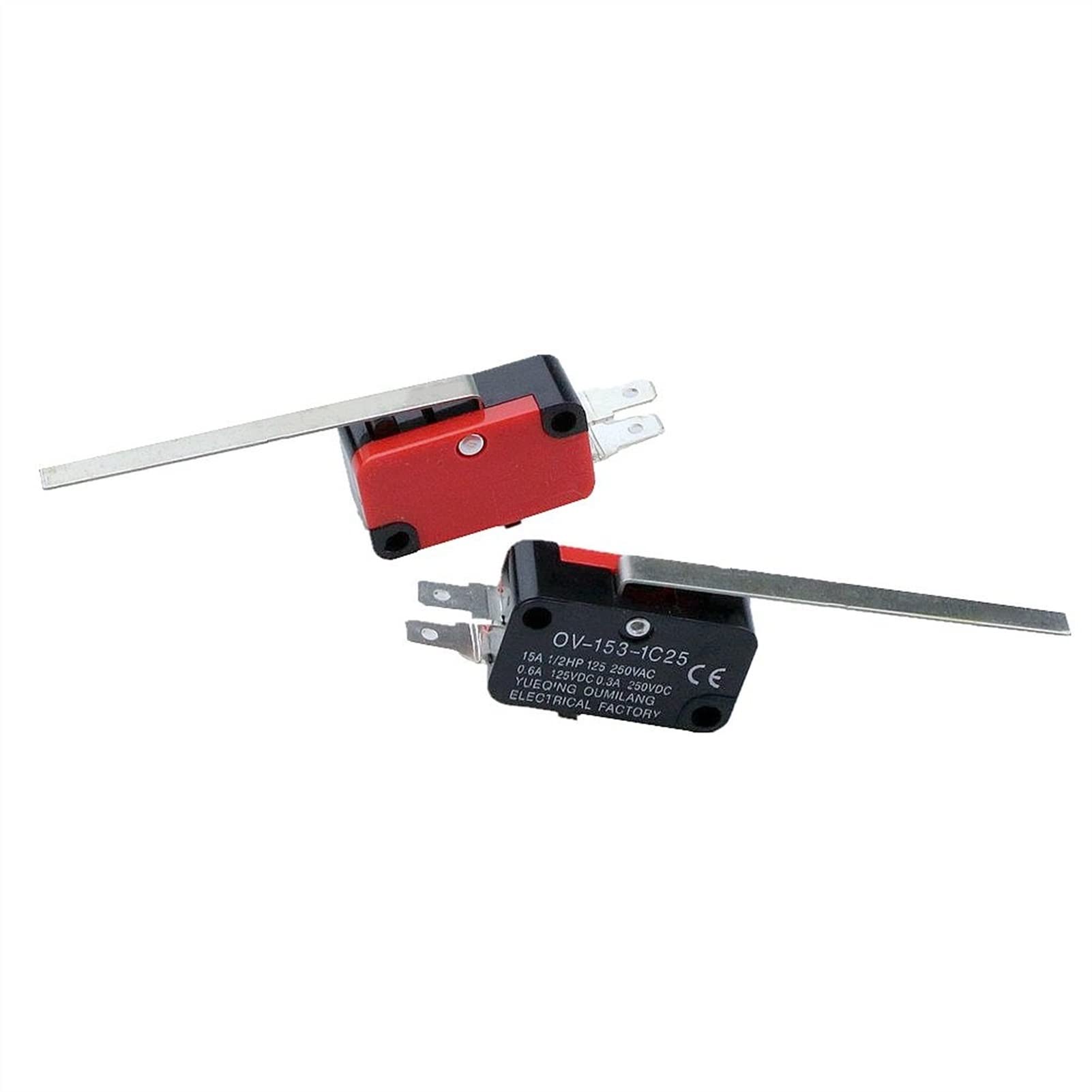 GJEXXPTST Limit Switch 10Pcs Long Straight Hinge Lever SPDT Micro V-153-1C25(1pcs)