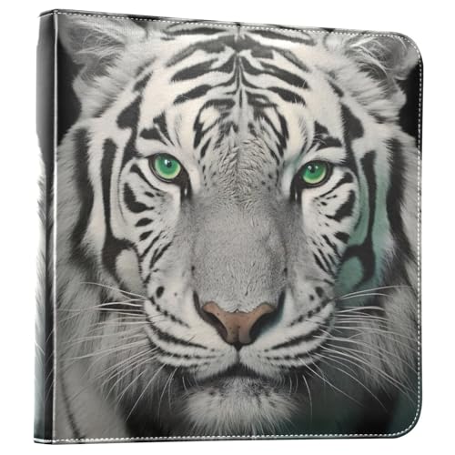 Álbum de Fotos Adhesivo para Hacerlo Tú Mismo, Álbum de Recortes con Encuadernación de 3 Anillas, Libro de Fotos Blanco Tigre, 40 Páginas, 8x10 pulgadas, para Guardar Recuerdos miniatura 1