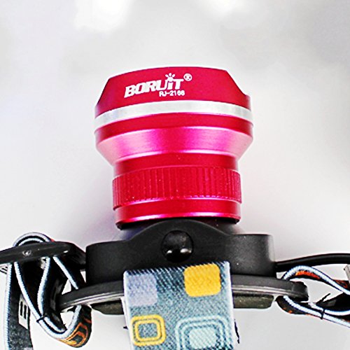 Boruit Cree XM-L T6 LED Focusing Headlamp Zoomable Rechargeable Waterproof Head Flashlight Lamp
